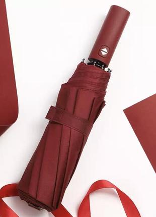 Зонт автоматичний бордовий, з вінілом, захист від ультарфіолету, діаметр 105 см, чоловічий, жіночий, унісекс