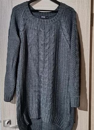 Довгий светр, оверсайз батального розміру, демісезонний