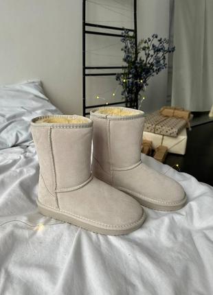 Женские угги ugg mid white suede❄️