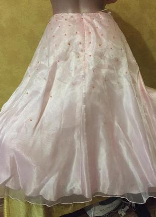 Нарядная розовая юбка клешная пышная м2 фото