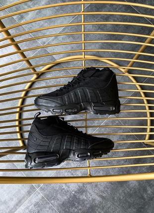 Мужские высокие кожаные термо кроссовки nike air max sneakerboot 95 "black"#найк5 фото