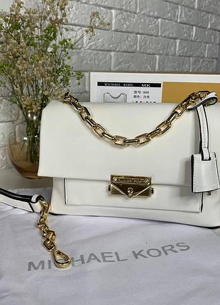 Женская кожаная сумка michael kors white