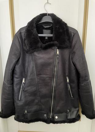 Дубленка авіатор косуха куртка жіноча s m l розмір