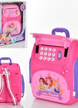 Дитяча скарбничка-рюкзак (сейф) з кодовим замком і відбитком пальця арт. wf-3008bx