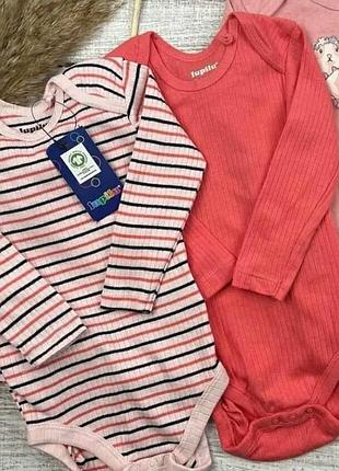 Набір боді з довгим рукавом на дівчинку