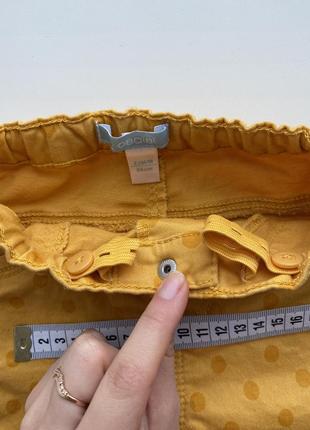 Джинси штани котонові  в горошок жовті середня посадка5 фото