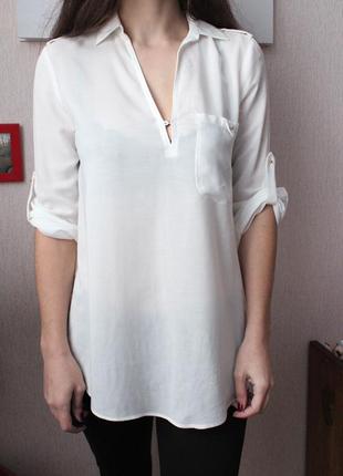 Белая блуза зара с размер с 36 zara