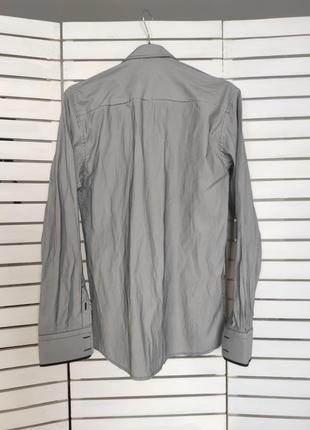 Рубашка сорочка в полоску чорно біла класична / мужская нарядная 46 m4 фото