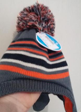 Набор для мальчика, шапка и варежки, на 1-3 года, чилдренплейс