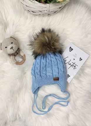 Шапочка зимова в'язана на 1-3 роки