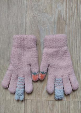 Теплі рукавички, перчатки на дівчинку2 фото