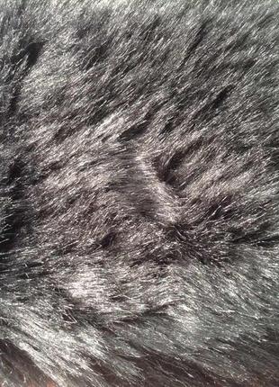 Чёрная меховая повязка полоска на голову зимняя ⛄4 фото