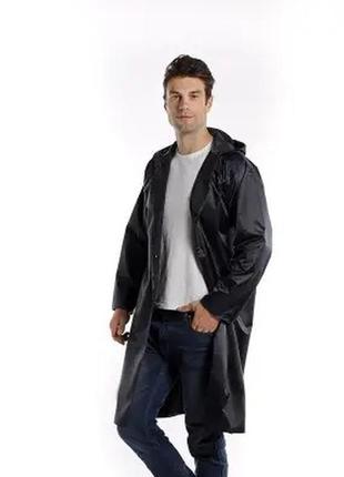 Мужской плащ-дождевик raincoat mb one size. темно-синий3 фото