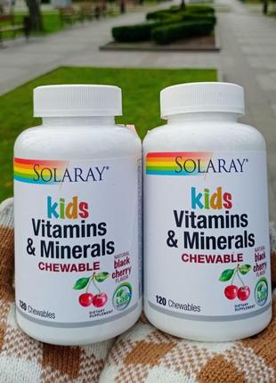 Жувальні вітаміни та мікроелементи для дітей, зі смаком натуральної черешні, 120 жувальних таблеток
