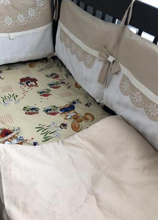 Бортики на детскую кровать, комплект белья на детскую кроватку, детское одеяло5 фото