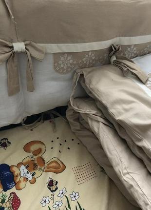 Бортики на детскую кровать, комплект белья на детскую кроватку, детское одеяло6 фото