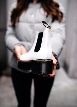 Черевики жіночі зимові ❄️ dr. martens chelsea 2976 white4 фото