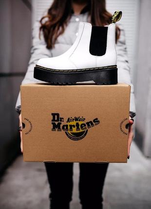 Черевики жіночі зимові ❄️ dr. martens chelsea 2976 white7 фото