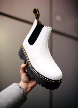 Черевики жіночі зимові ❄️ dr. martens chelsea 2976 white6 фото