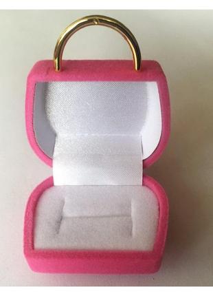 Ювелірна подарункова упаковка футляр коробочка для сережок перстня рожева сумка оксамитовий4 фото