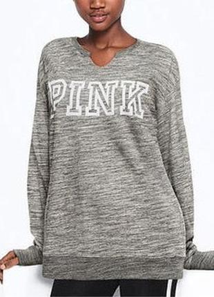 Victoria's secret pink  logo plain hoodies худи толстовка оверсайз /7259/