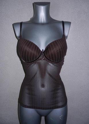 34в 75в*colours of the world*шоколадна майка бюстьє з чашками,пуш ап,нова