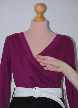 Платье миди с рукавом широкой юбкой отрезное3 фото