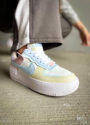 Женские кожаные кроссовки nike air force 1 shadow pastel #найк