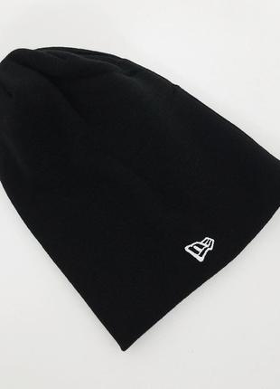 Оригінальна шапка 2 в 1  new era essential black long knit5 фото
