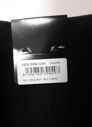 Оригінальна шапка 2 в 1  new era essential black long knit10 фото