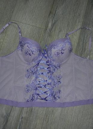 34с 75с*landan's*франция!сиреневый ажурный корсет новый