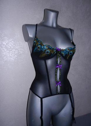 *sexy lingerie*"еротичний корсет з підв'язками і відкритими чашками