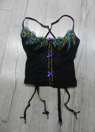 *sexy lingerie*"еротичний корсет з підв'язками і відкритими чашками