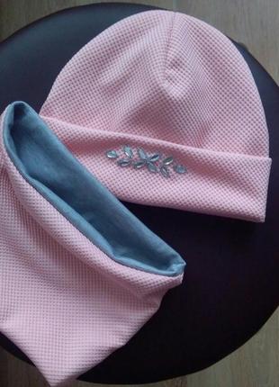Шапка и хомут для девочки 0..12лет