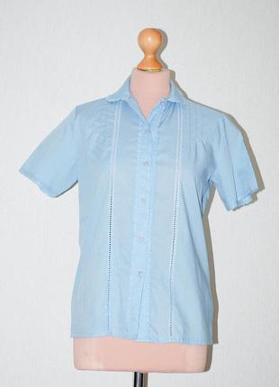 Винтажная блуза винтаж блузка с воротничком с отделкой тесьмой кружевом кружево