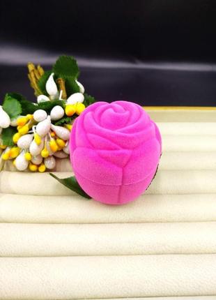 Ювелірна подарункова упаковка футляр коробочка для перстня сережок невелика троянда оксамитова1 фото