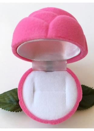 Ювелирная подарочная упаковка футляр коробочка для кольца сережек небольшая роза бархатное6 фото