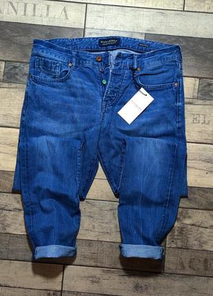 Мужские зауженные брендовые джинсы scotch &amp; soda сенего цвета нави оригінал розмір 32/342 фото
