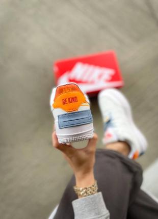 Женские кожаные кроссовки nike air force 1 shadow "white/orange"#найк5 фото