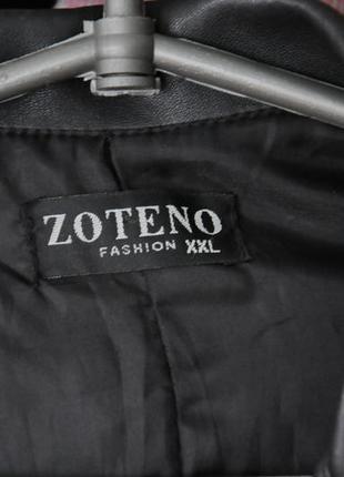 Кожаная куртка пиджак на пуговицах zoteno fashion5 фото