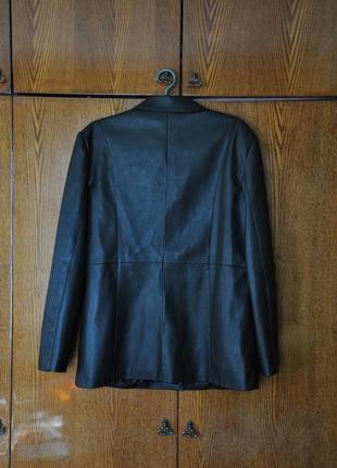 Кожаная куртка пиджак на пуговицах zoteno fashion2 фото