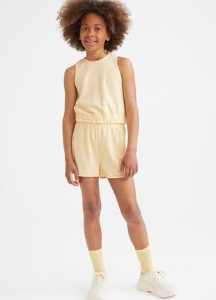Махровые шорты для девочки, рост 158, цвет светло-желтый