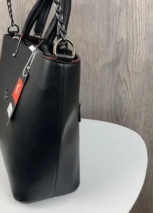 Большая женская сумка  черная женская сумочка на плечо в стиле диор2 фото