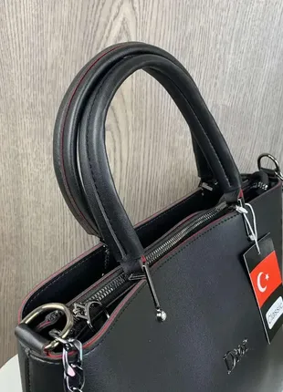 Большая женская сумка  черная женская сумочка на плечо в стиле диор5 фото