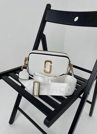 Женская белая сумка через плечо marc jacobs 🆕маленька сумка кросс боди3 фото