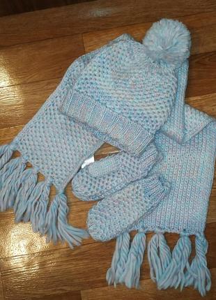 Шапка+шарф+рукавички