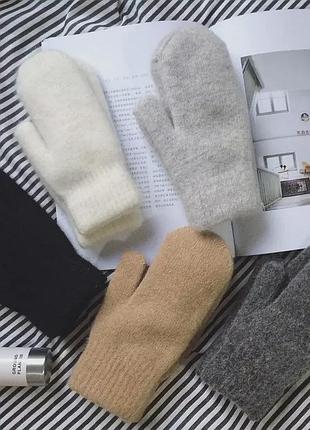 Рукавички жіночі кашемір ангора кемел