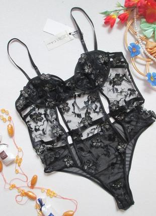 Мега шикарный боди сетка с цветами cristina collection 🍒🍹🍒