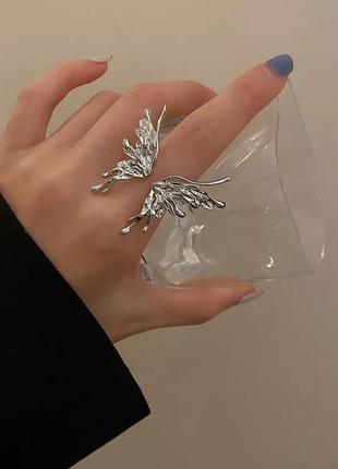 Стильне модне трендове колечко перстень каблучка кільце із метеликом в стилі панк рок хіп хоп готичний метелик2 фото