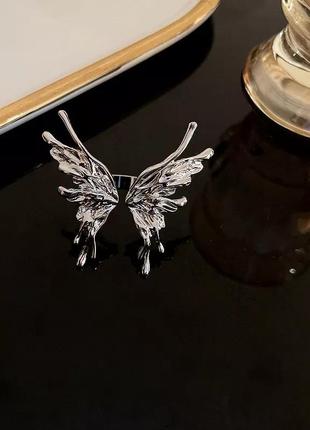 Стильне модне трендове колечко перстень каблучка кільце із метеликом в стилі панк рок хіп хоп готичний метелик3 фото